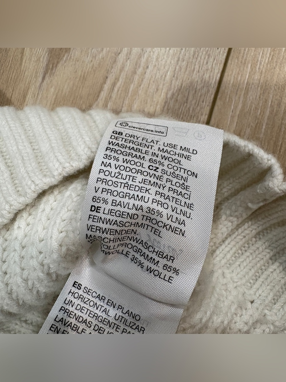 & Other Stories Cotton Wool Blend Knit Crewneck Sweater Cream M - Picture 4 of 10